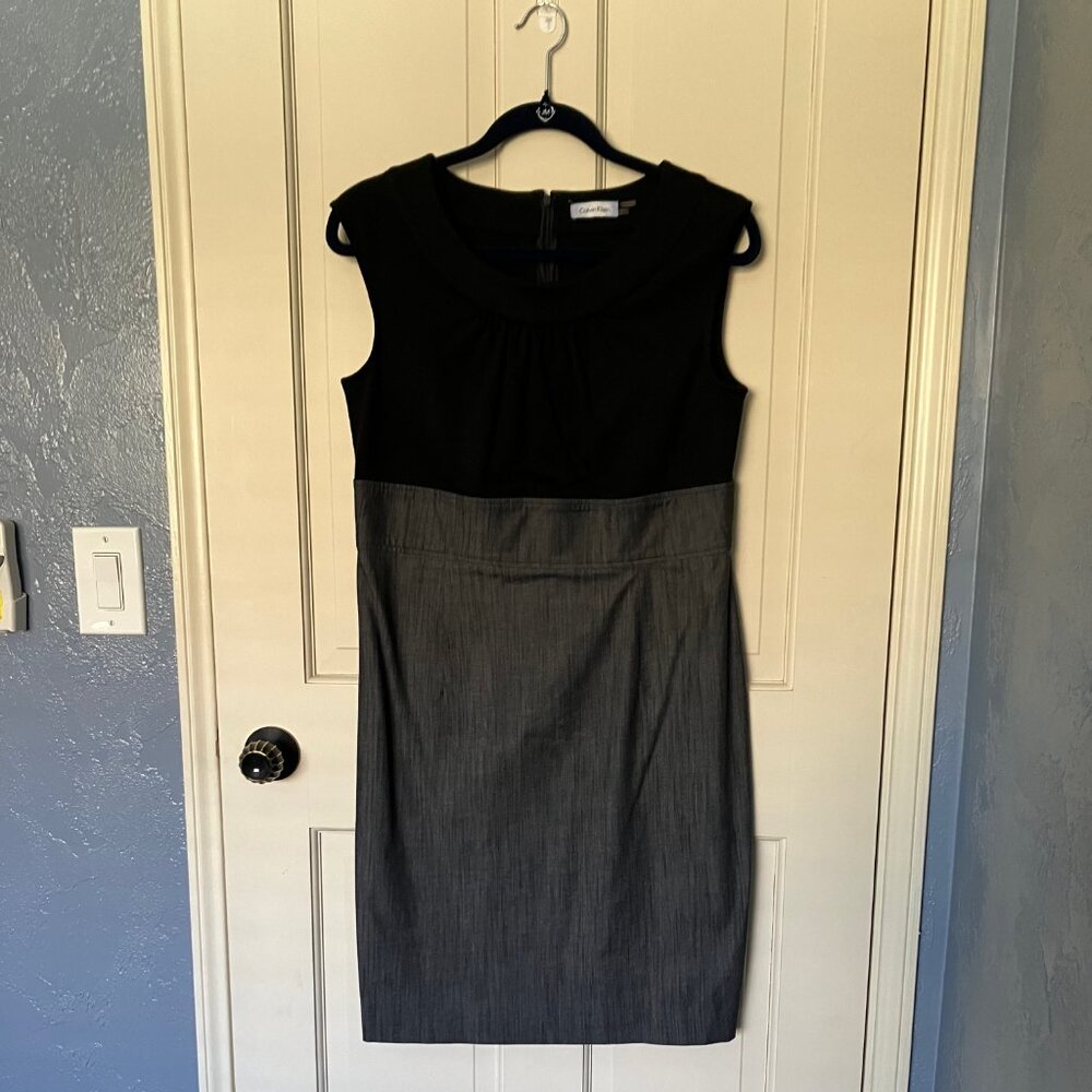 Calvin Klein Women's Sleeveless Sheath Dress - Black & Gray